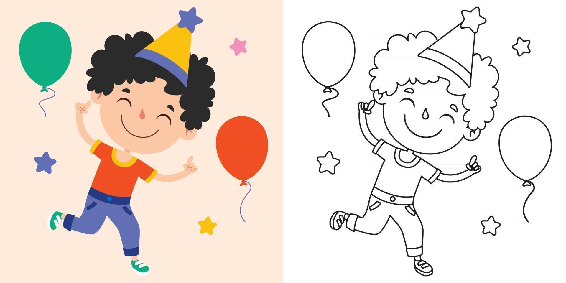 Line Art Drawing For Kids Coloring Page vector