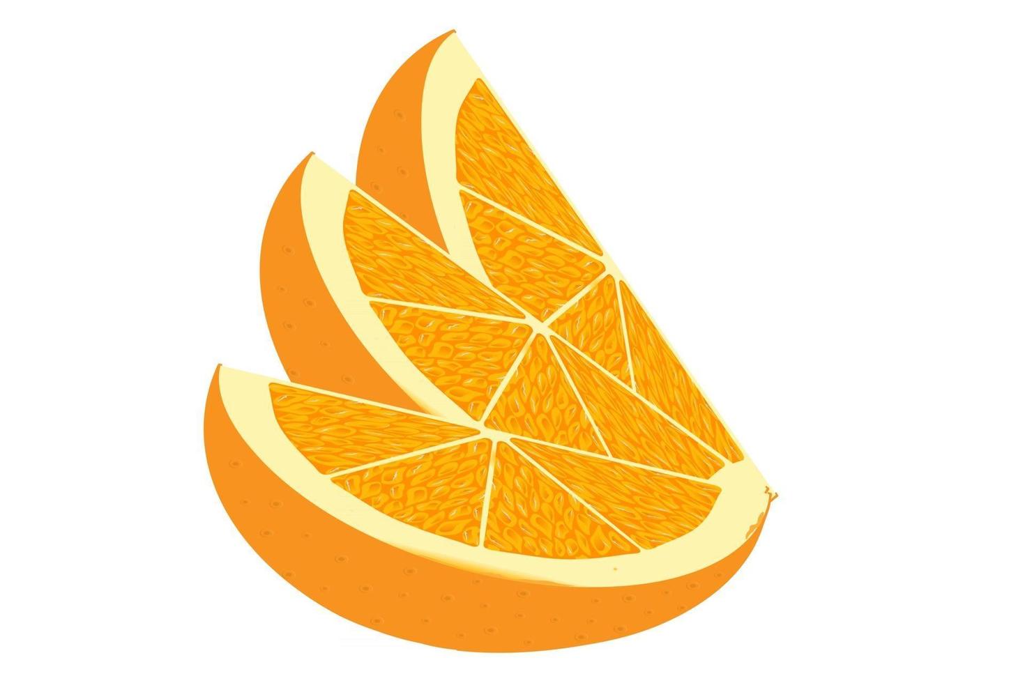 rodaja de naranja aislado sobre fondo blanco vector