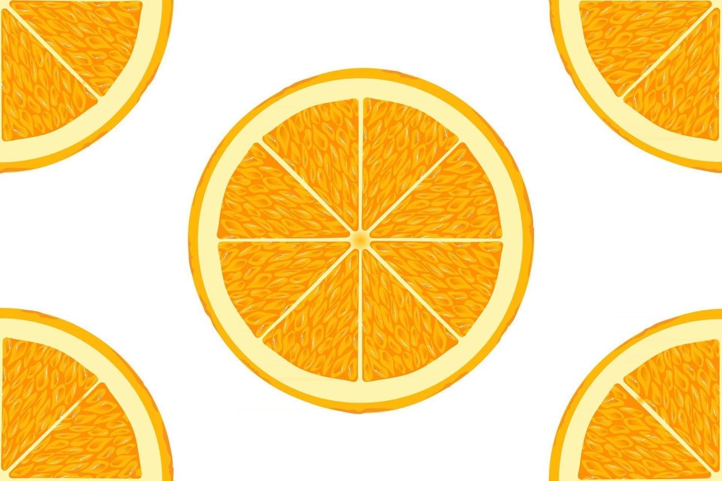 Patrón de rodaja de naranja aislado sobre fondo blanco. vector