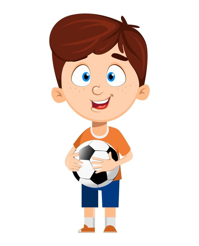 Boy cartoon character Cute funny child vector