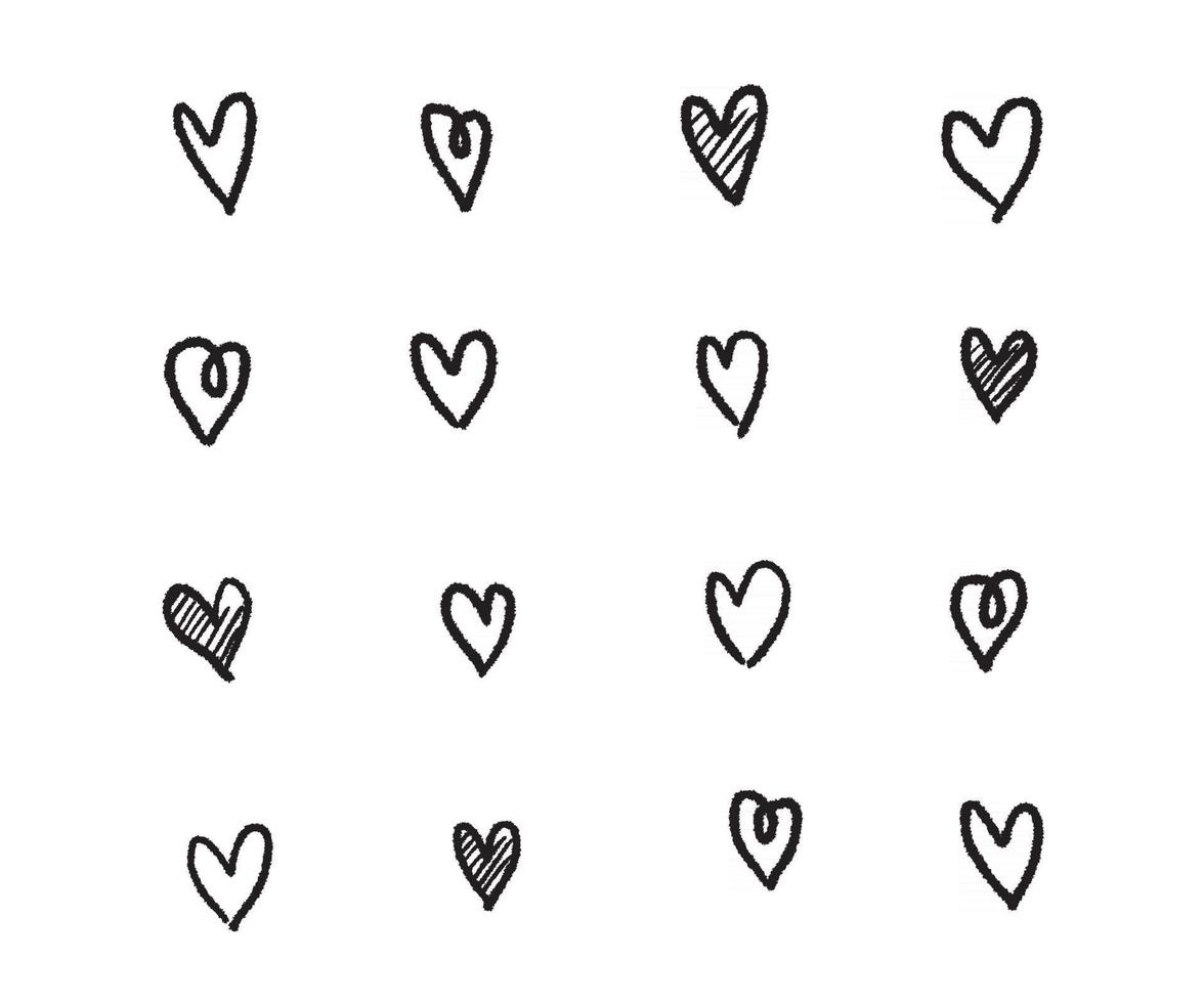 Hand drawn heart shape frame with brush painting vector