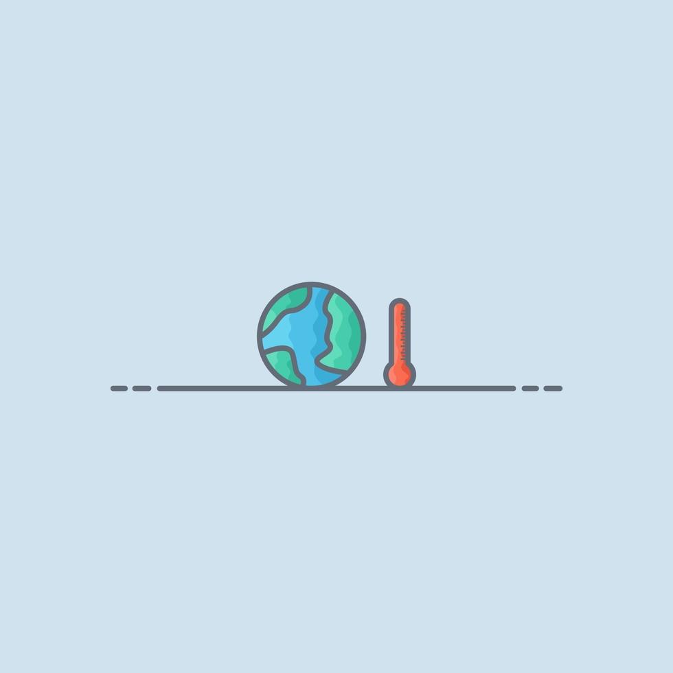 Ilustración de icono de vector de temperatura de la tierra