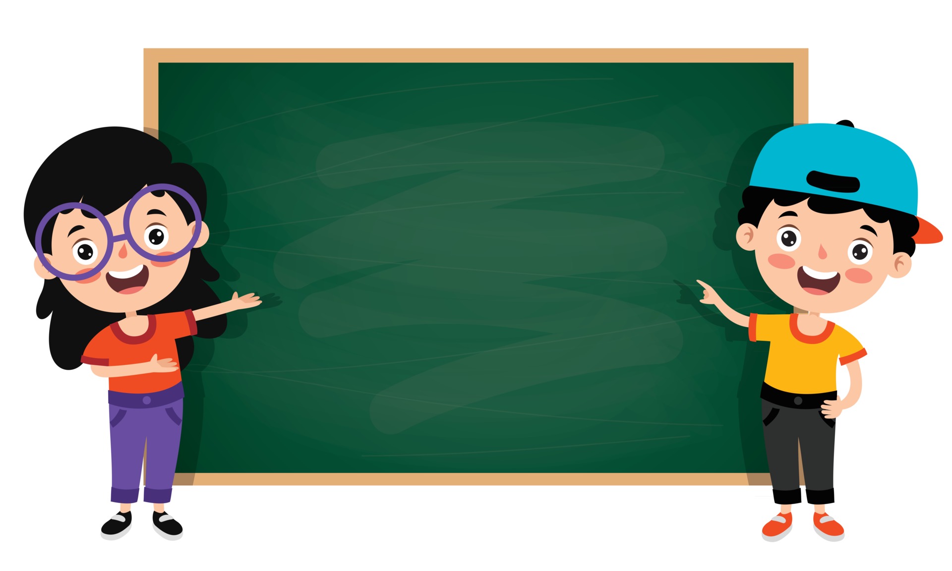 Funny Children With Empty Blackboard 2407639 Vector Art at Vecteezy