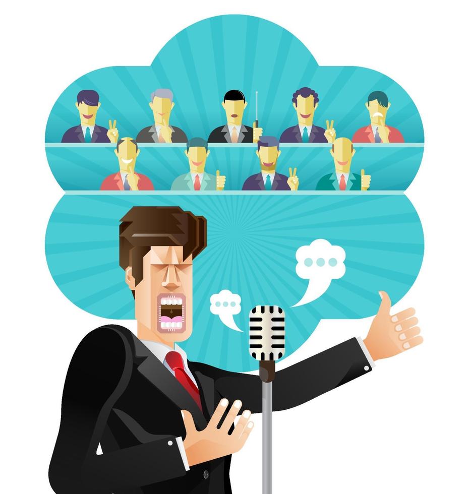 Businessman speeching vector