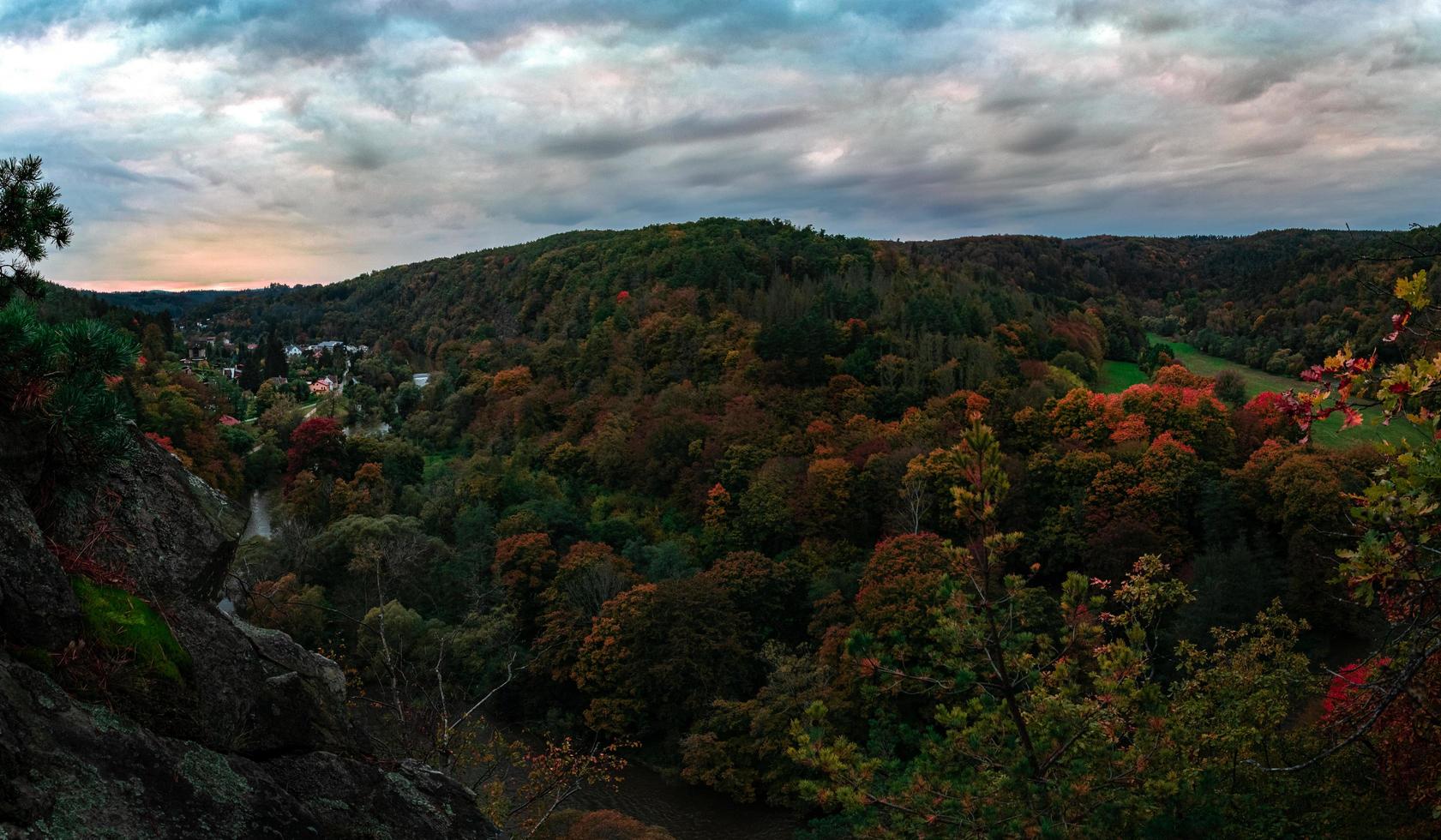 Autumn valley at evening photo