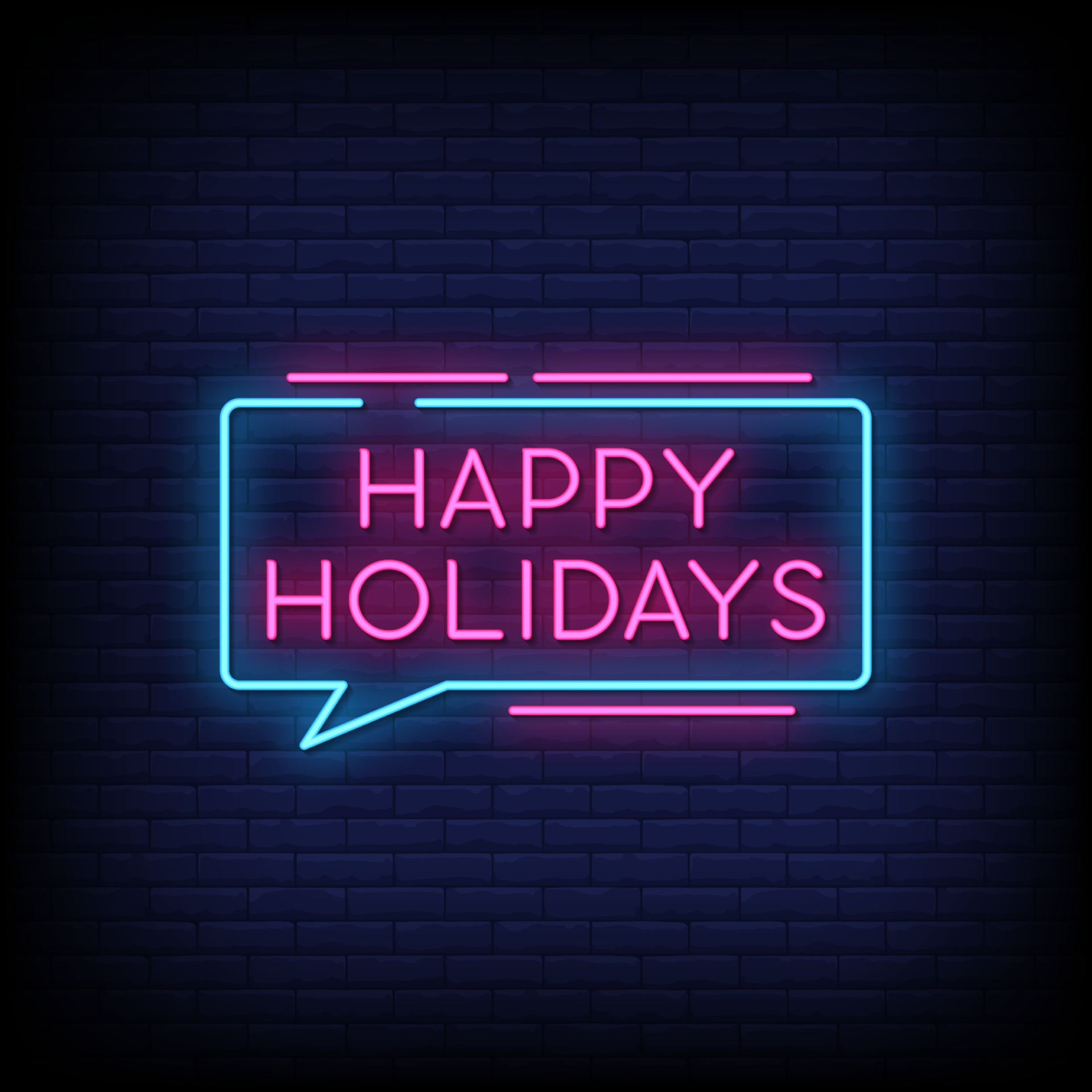 Happy Holidays Neon Signs Style Text Vector 2408094 Vector Art at Vecteezy