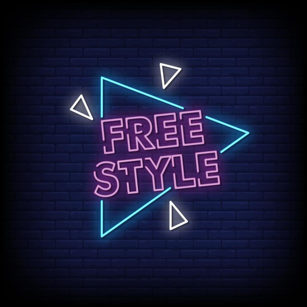 Free Style Neon Signs Style Text Vector