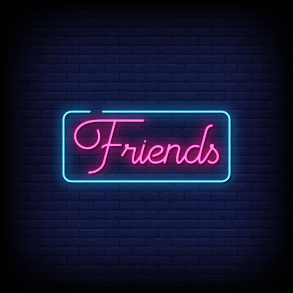 Friends Neon Signs Style Text Vector