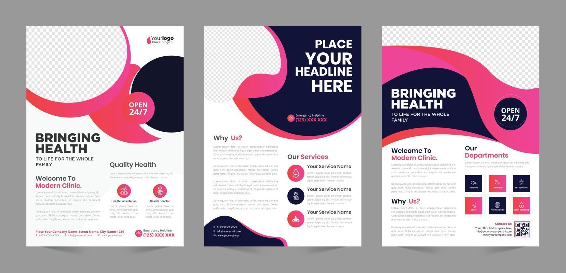 Medical Flyer Template vector design Layout template in A4 size