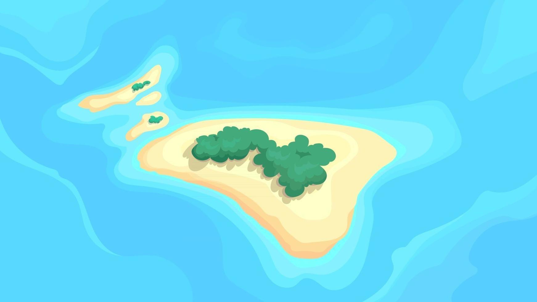 Uninhabited islands top view vector