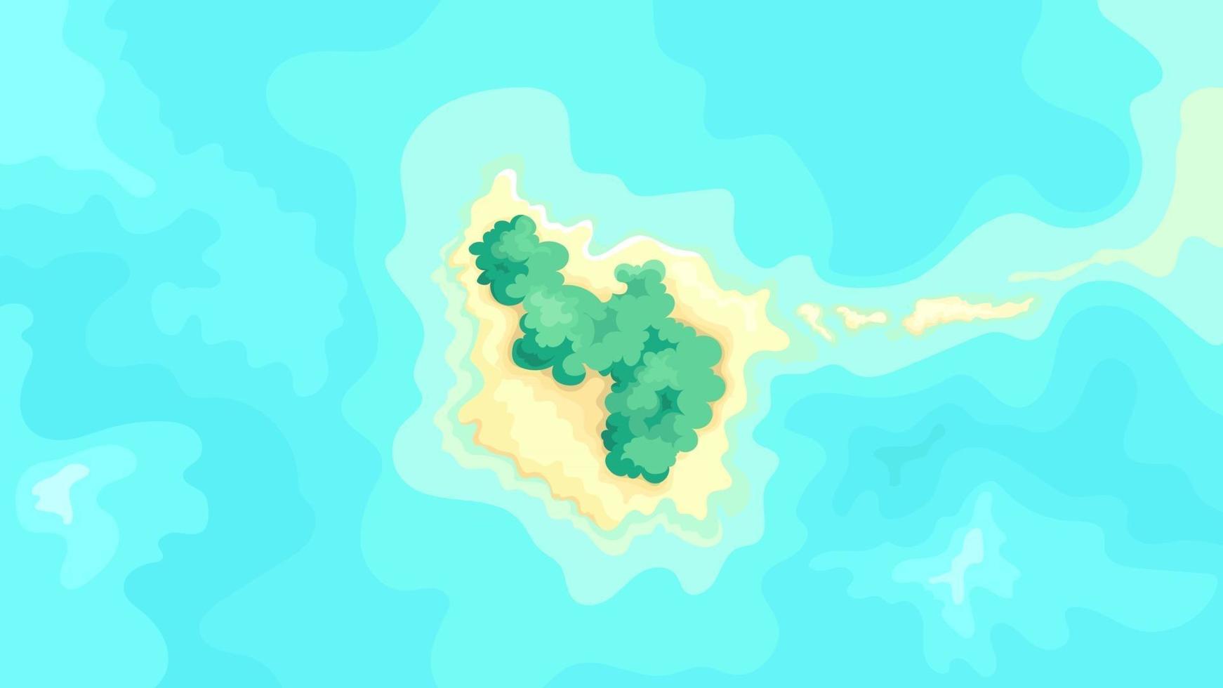 Tropical island top view vector