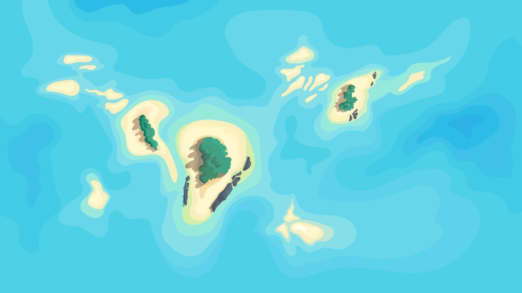 Uninhabited islands in middle of ocean vector