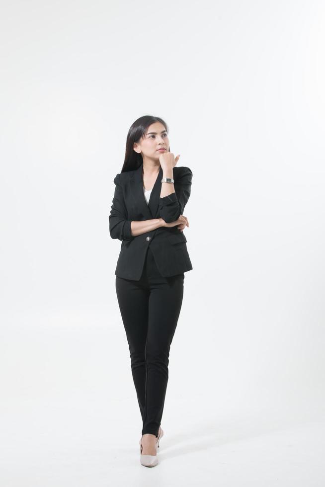 Asian business women full body on white background photo