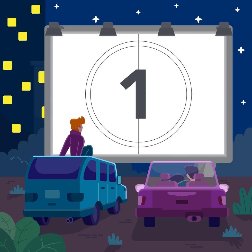 Drive In Theater Concept vector