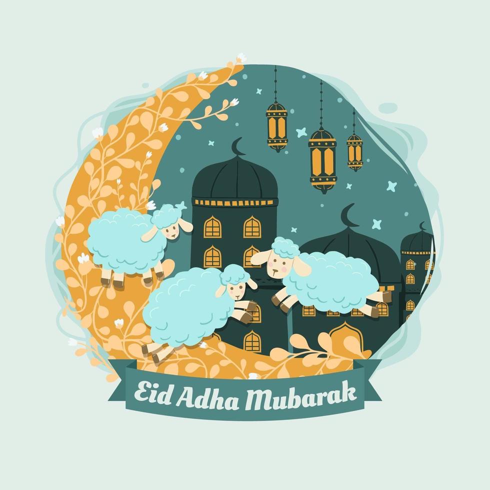 concepto de fondo de eid al adha vector