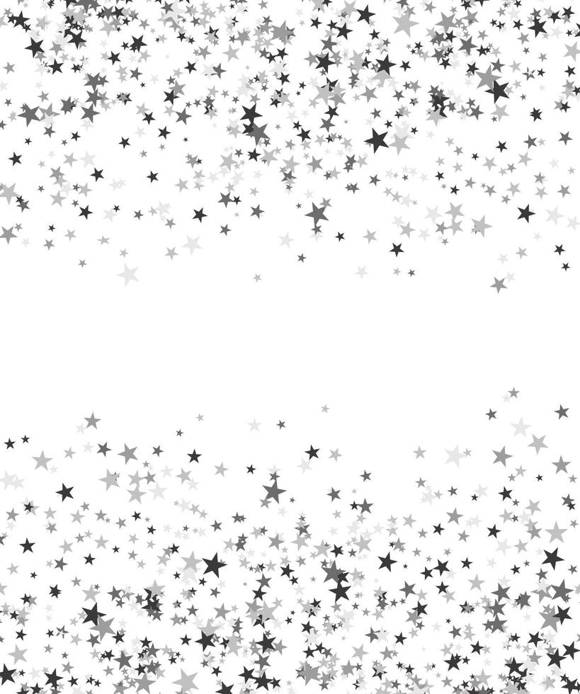 estrellas plateadas sobre fondo blanco vector