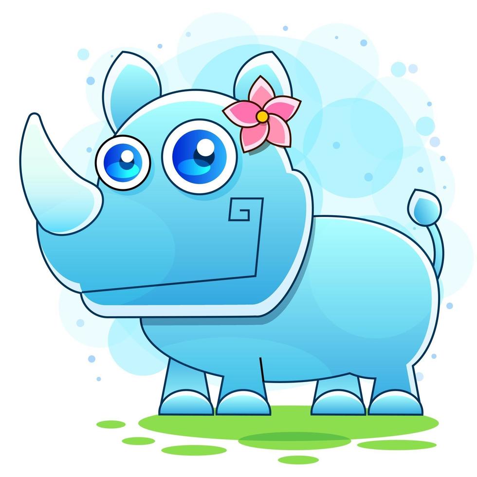 Little rhino for a child and kid printable stuff and t shirt vector