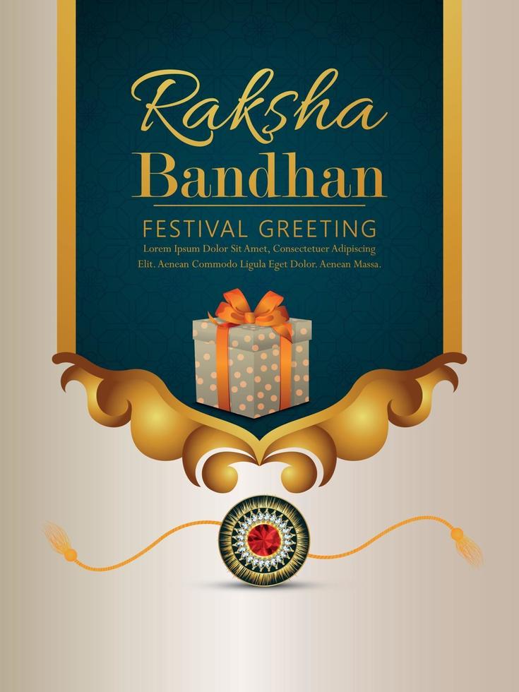 folleto de celebración del festival indio raksha bandhan con rakhi realista vector