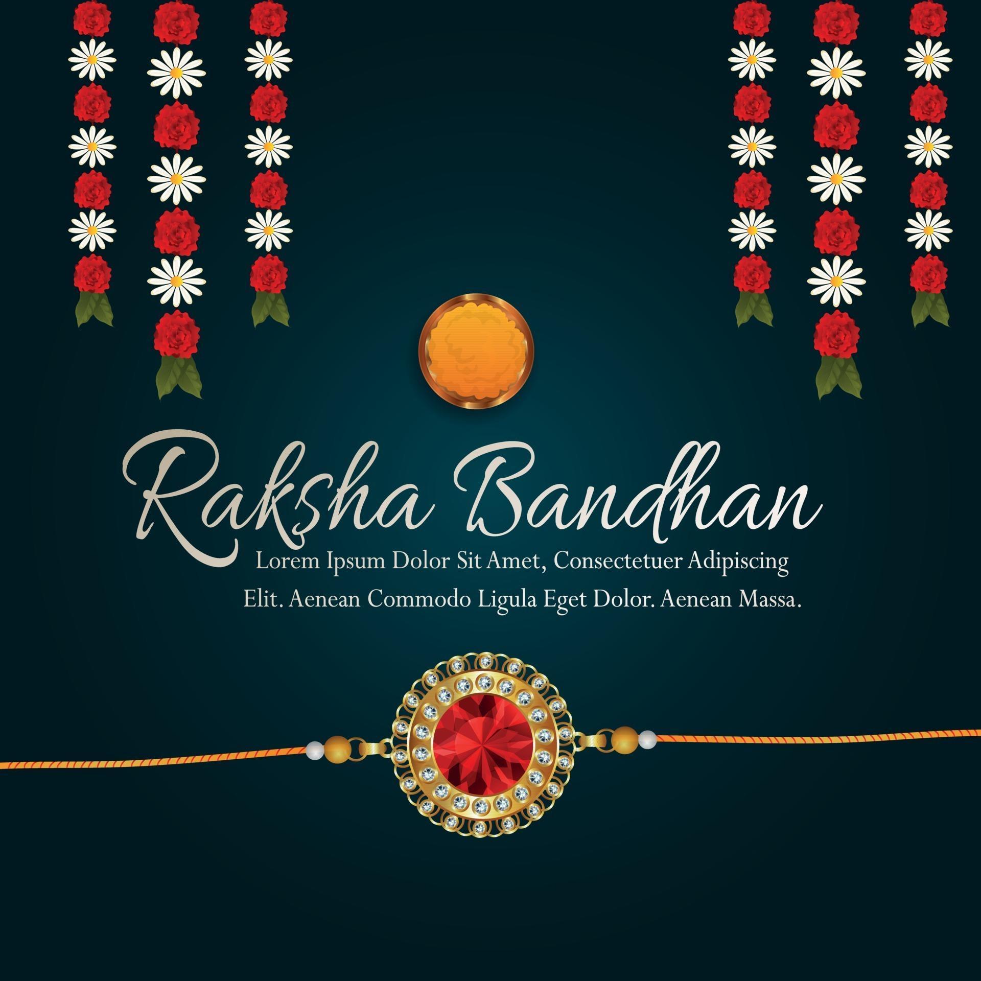 Happy raksha bandhan greeting card with vector ...