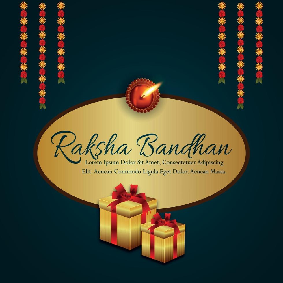 Indian festival happy raksha bandhan invitation greeting card with vector illustration