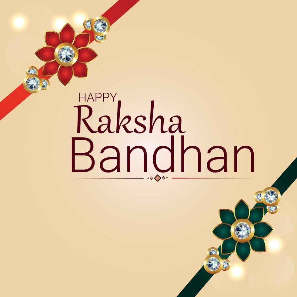 Realistic vector illustration of happy raksha bandhan celebration greeting card