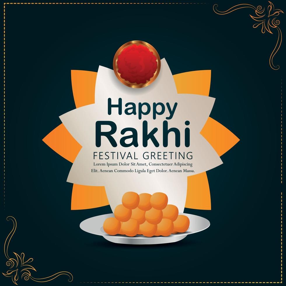 Realistic vector ilustration of happy raksha bandhan invitation greeting card
