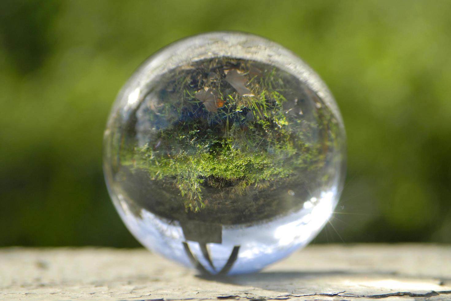 Street view through the lens ball photo