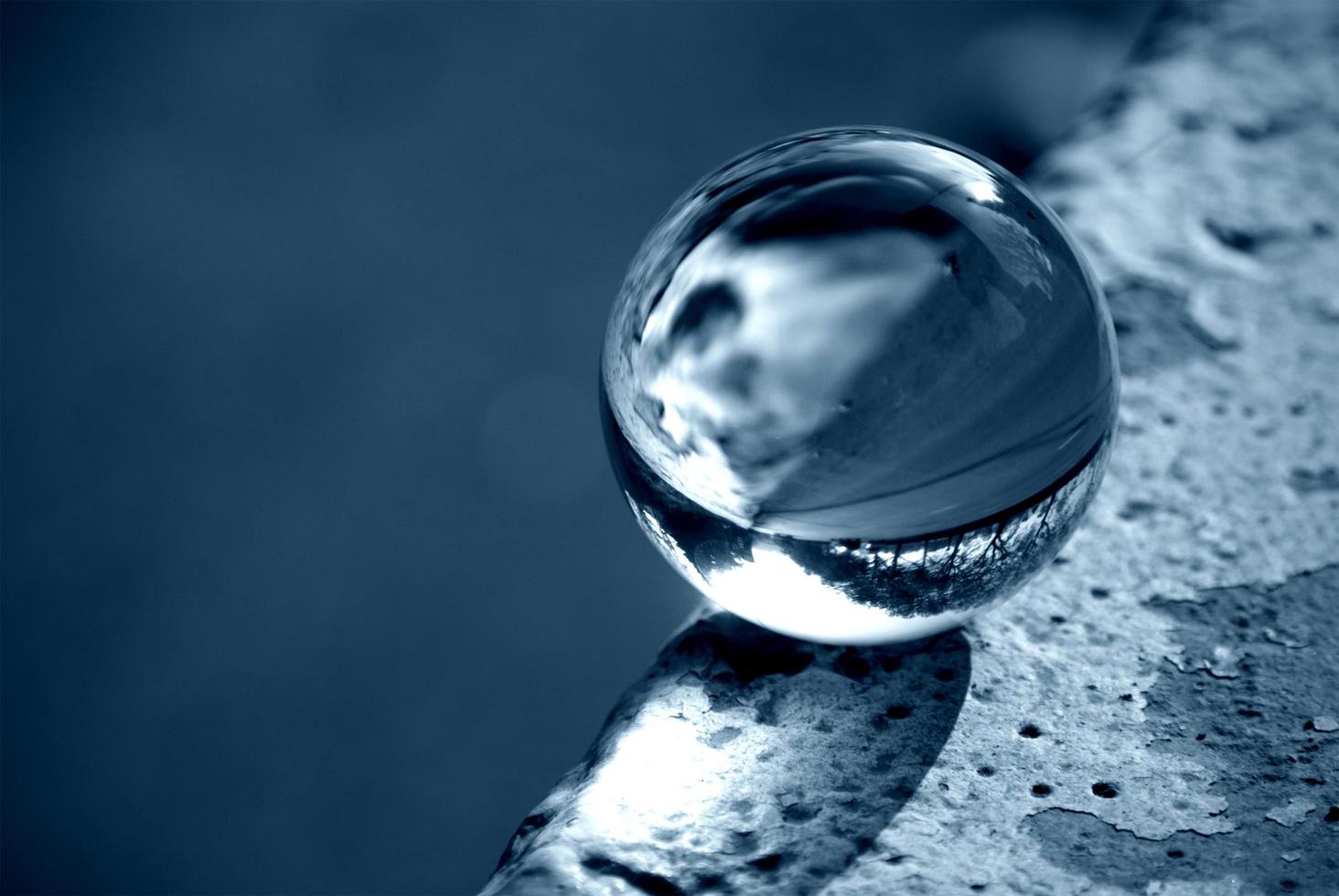 Street view through the lens ball photo