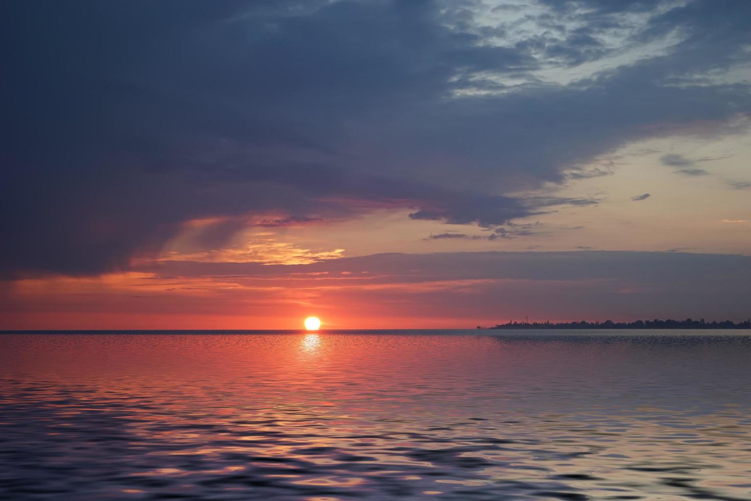 Amazing sunset on the ocean photo