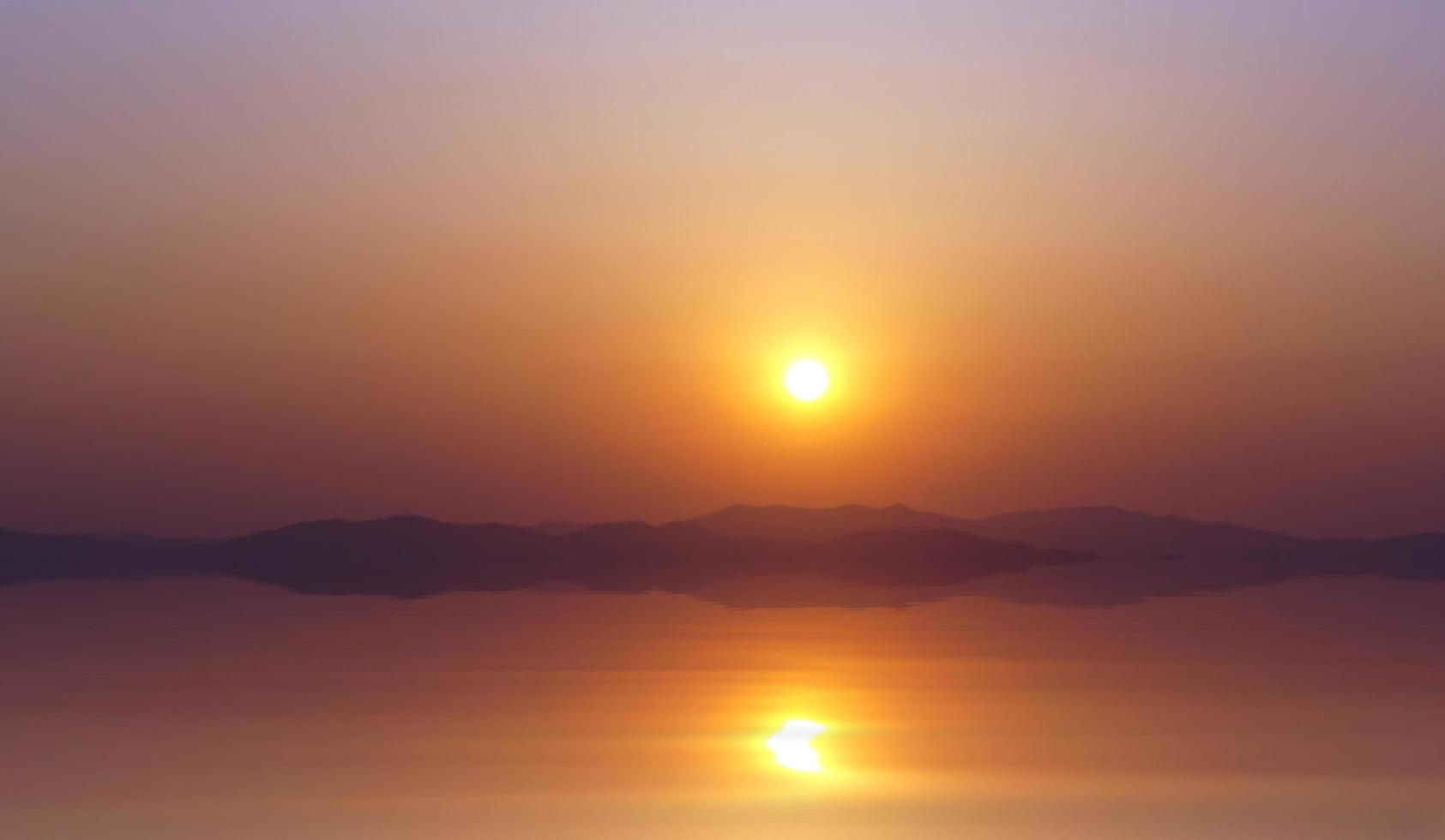 paisaje marino con hermosa puesta de sol sobre el mar foto