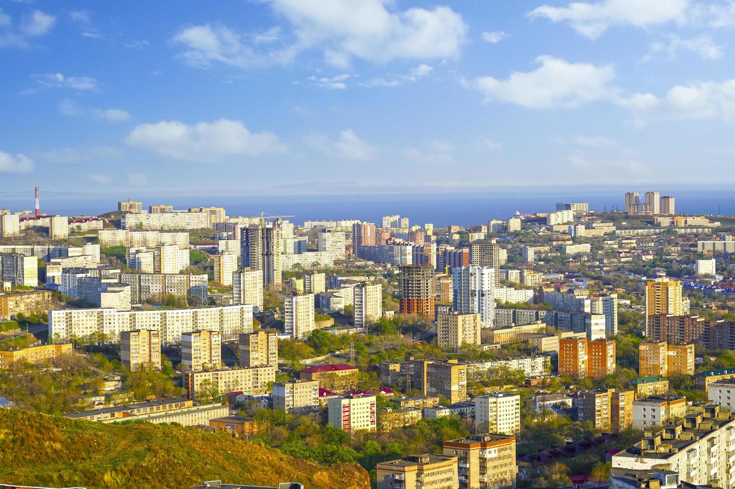 Urban landscape with views of streets and architecture photo