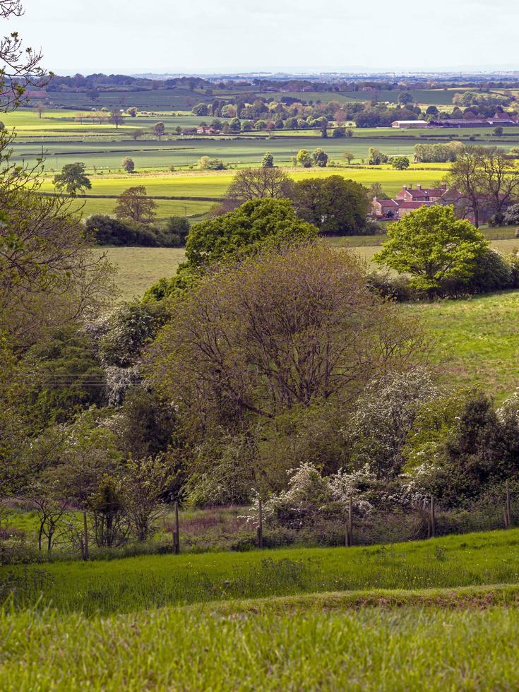 Hermosa vista desde las colinas Howardian North Yorkshire, Inglaterra foto