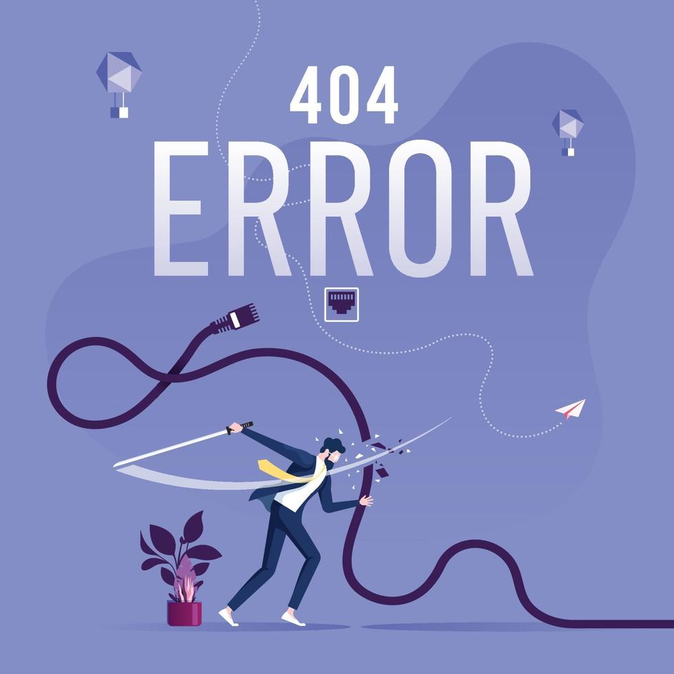 Concept 404 Error Page or File not found for web page vector