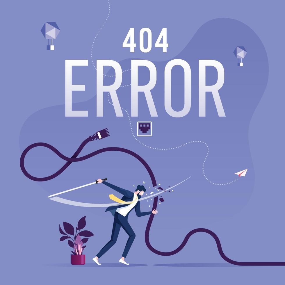 concepto de página de error 404 o archivo no encontrado para la página web vector