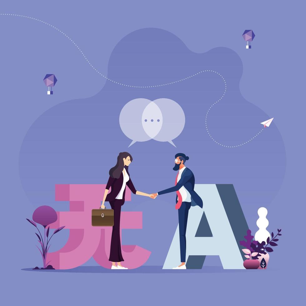 Communication in different languages. Worldwide business concept vector