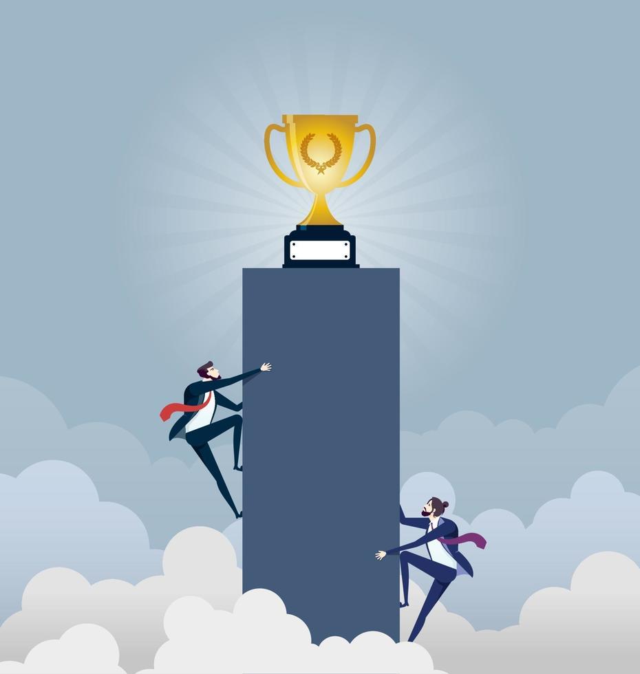 deseo de vencer al oponente y obtener el gran premio. vector de concepto de competencia