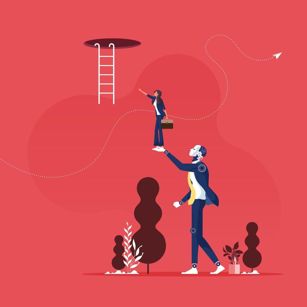 Artificial intelligence supports human working vector