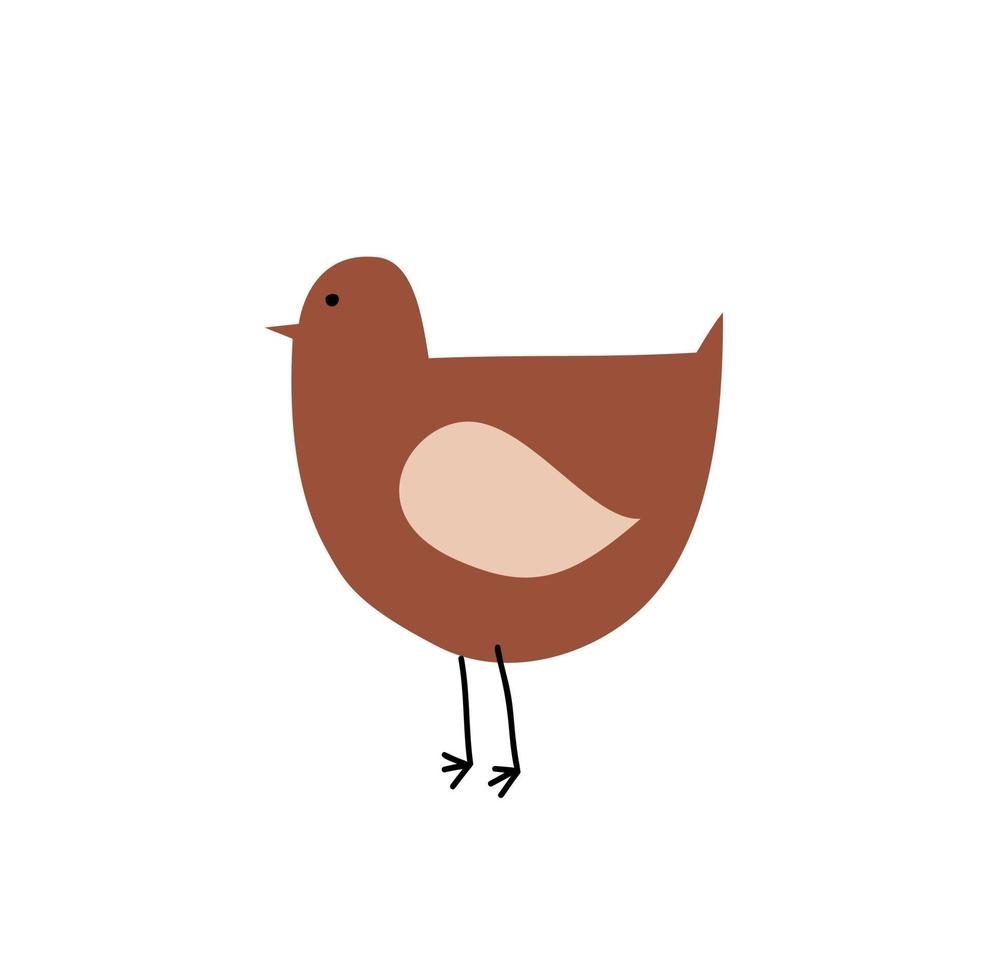 Hand drawn cute vector bird