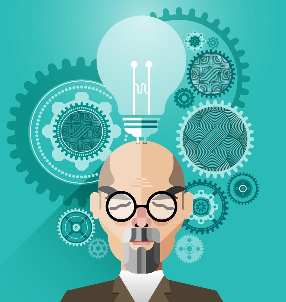 Head with Creative brain idea concept vector