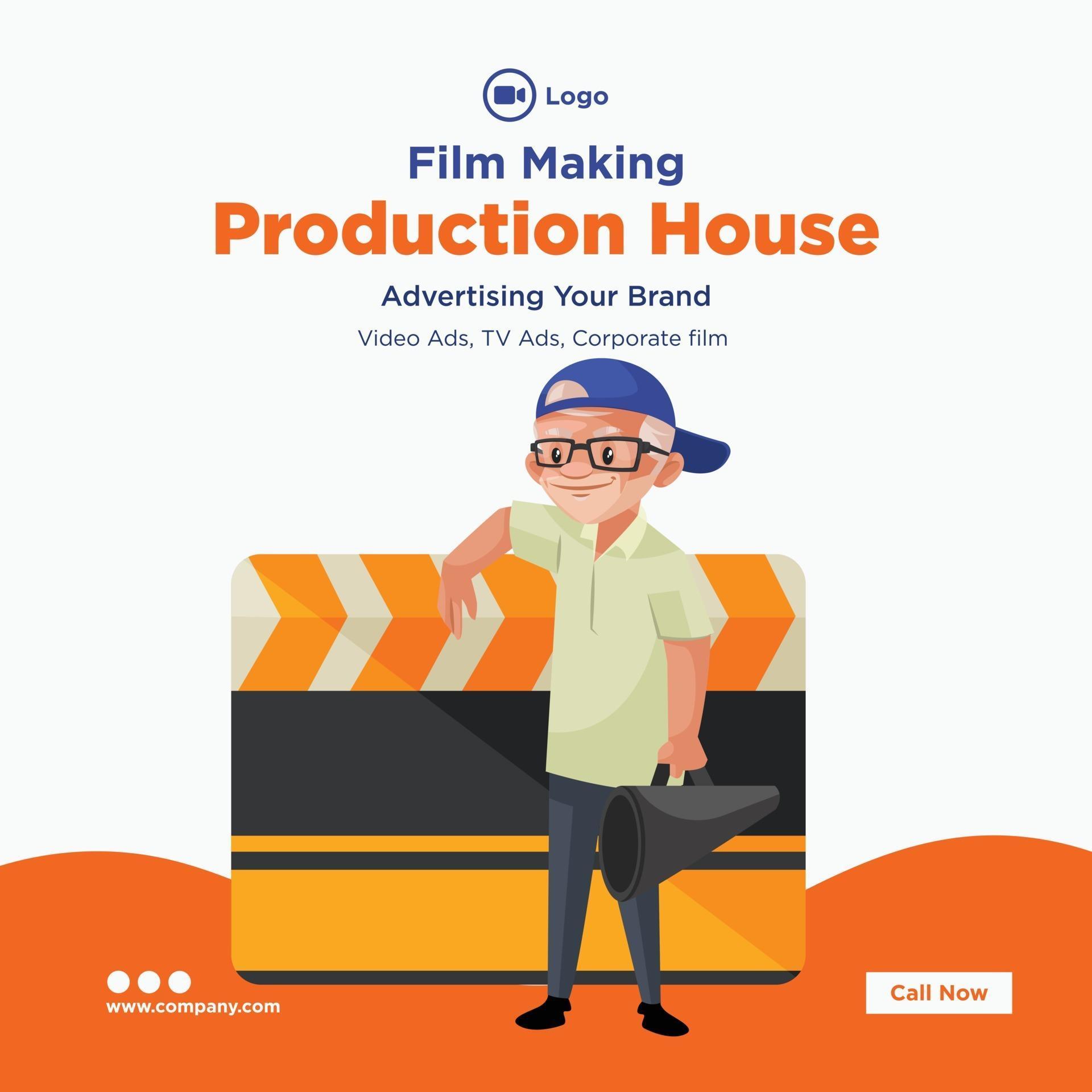 Banner design of production house film making template 2409894 Vector