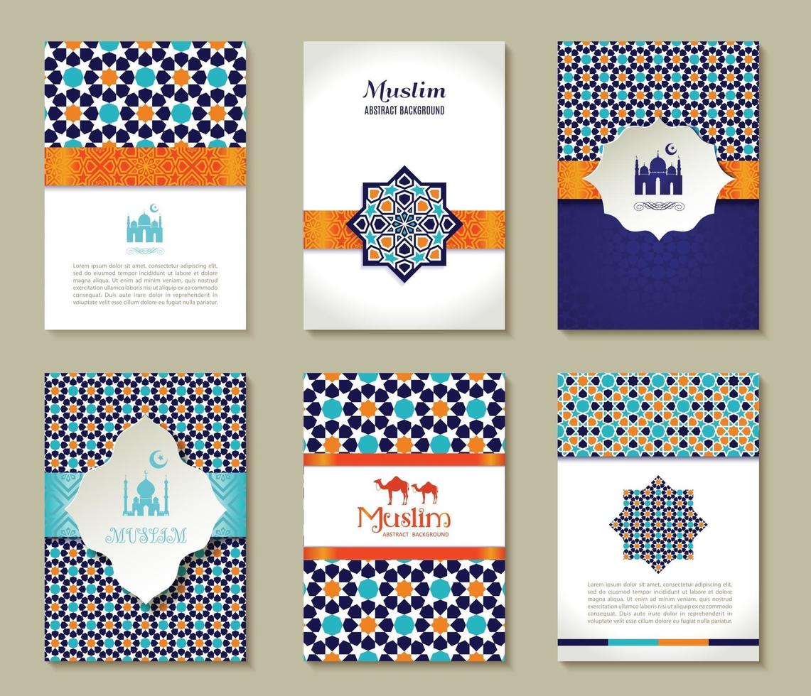 Banners set of islamic arabic background vector