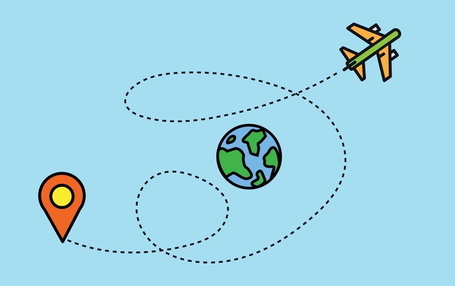 Flying Airplane icon travel illustration vector