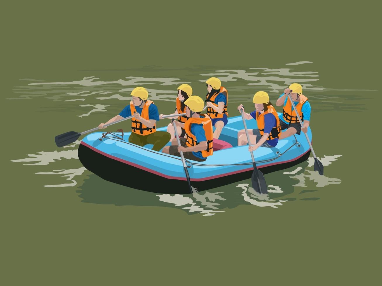 Rafting Adventure in illustration graphic vector