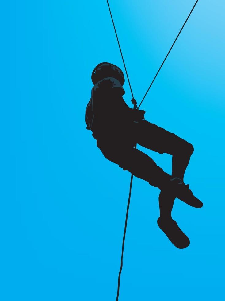 Rappelling Adventure Sport in illustration graphic vector