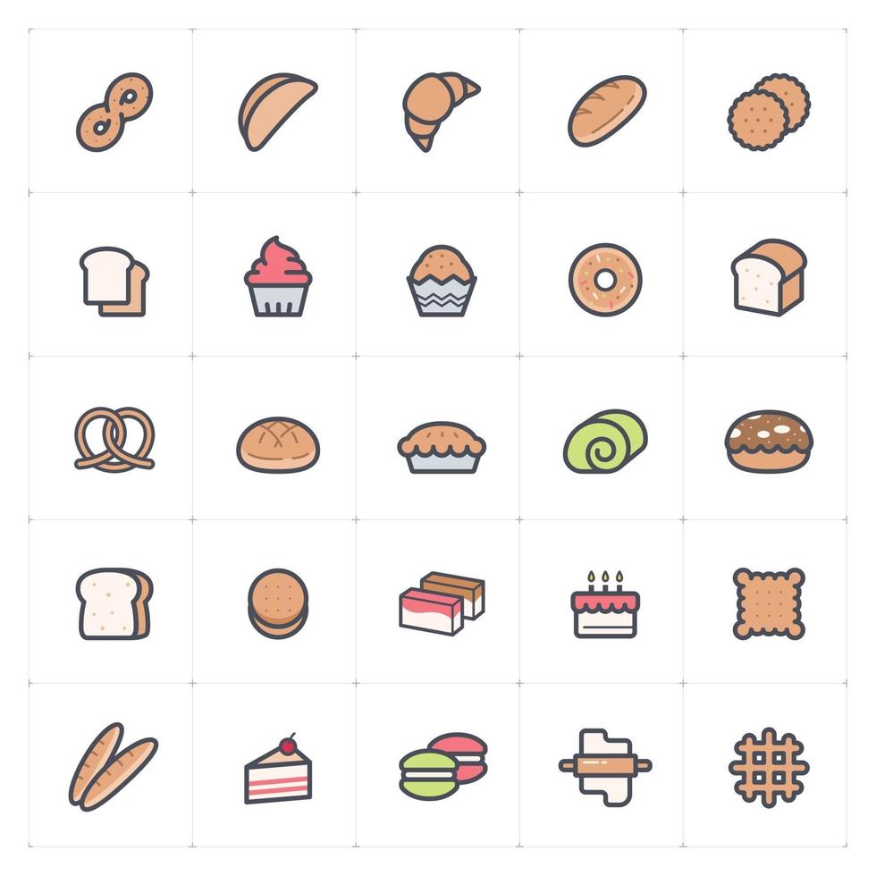 Bakery and Sweet Line with Color icon vector