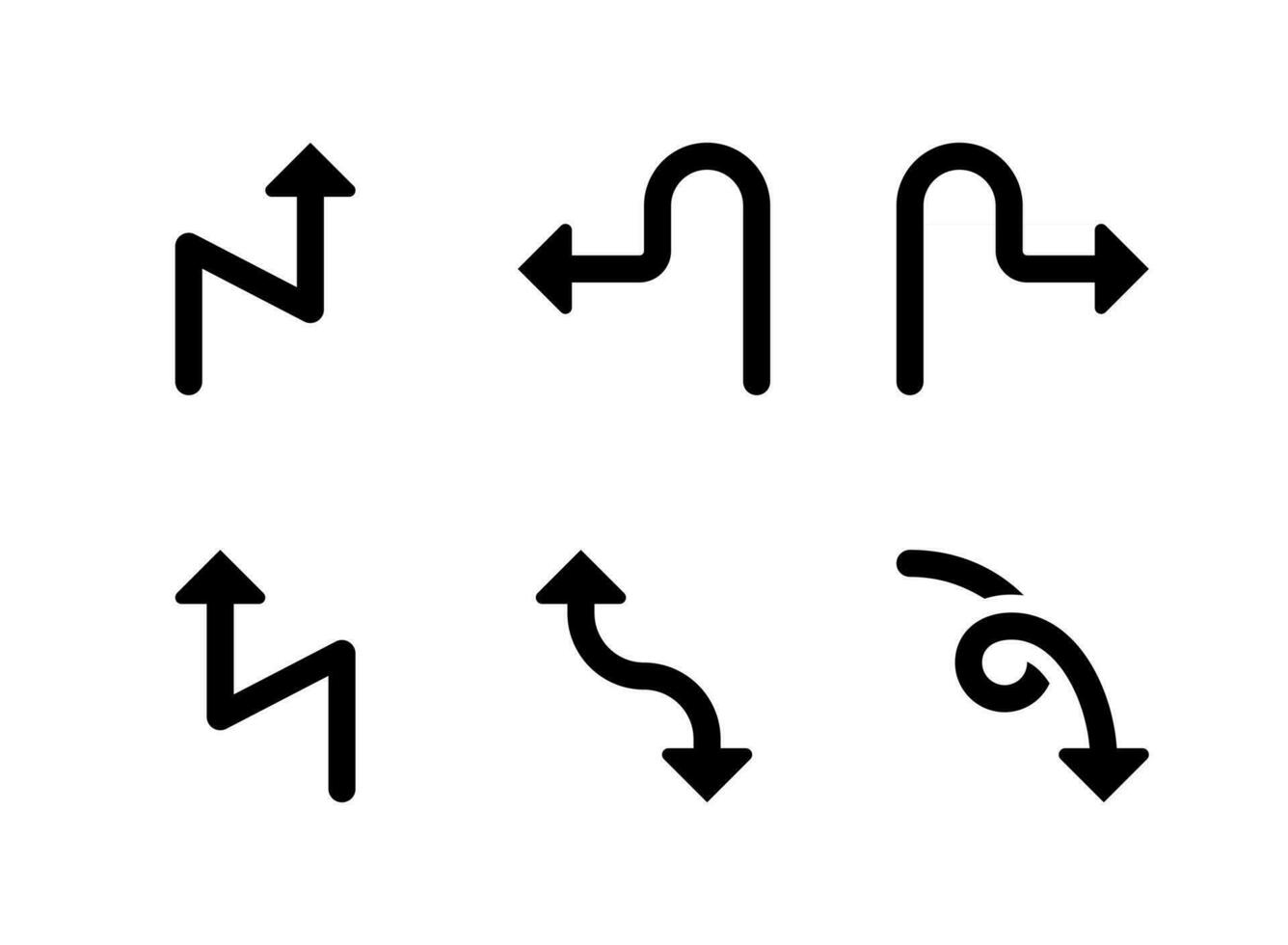 Simple Set of Arrows Related Vector Solid Icons