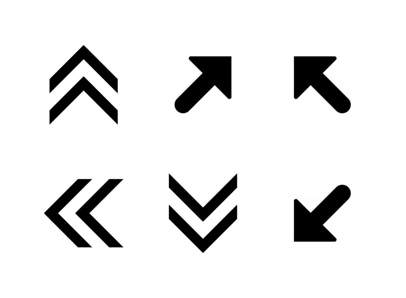 Simple Set of Arrows Related Vector Solid Icons