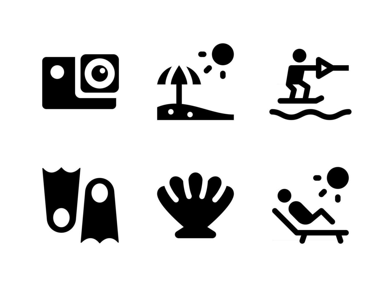 Simple Set of Surf Related Vector Solid Icons