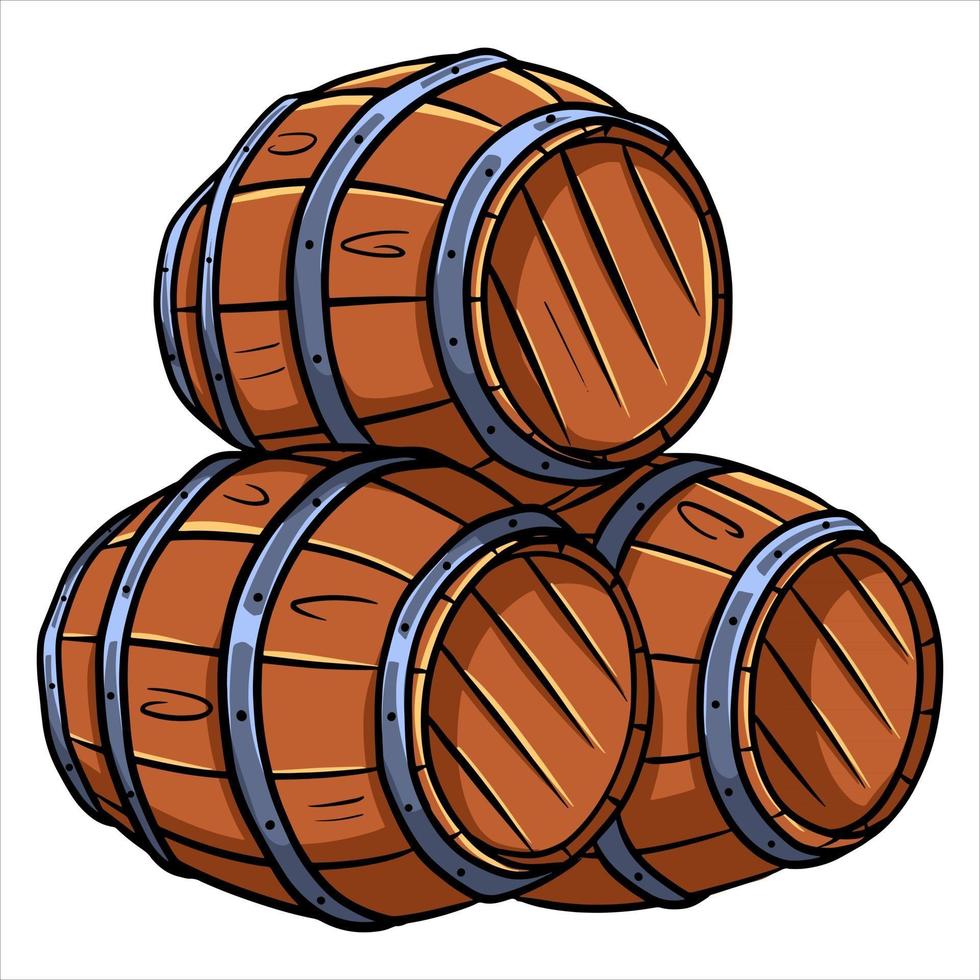 Barrels for wine or beer vector