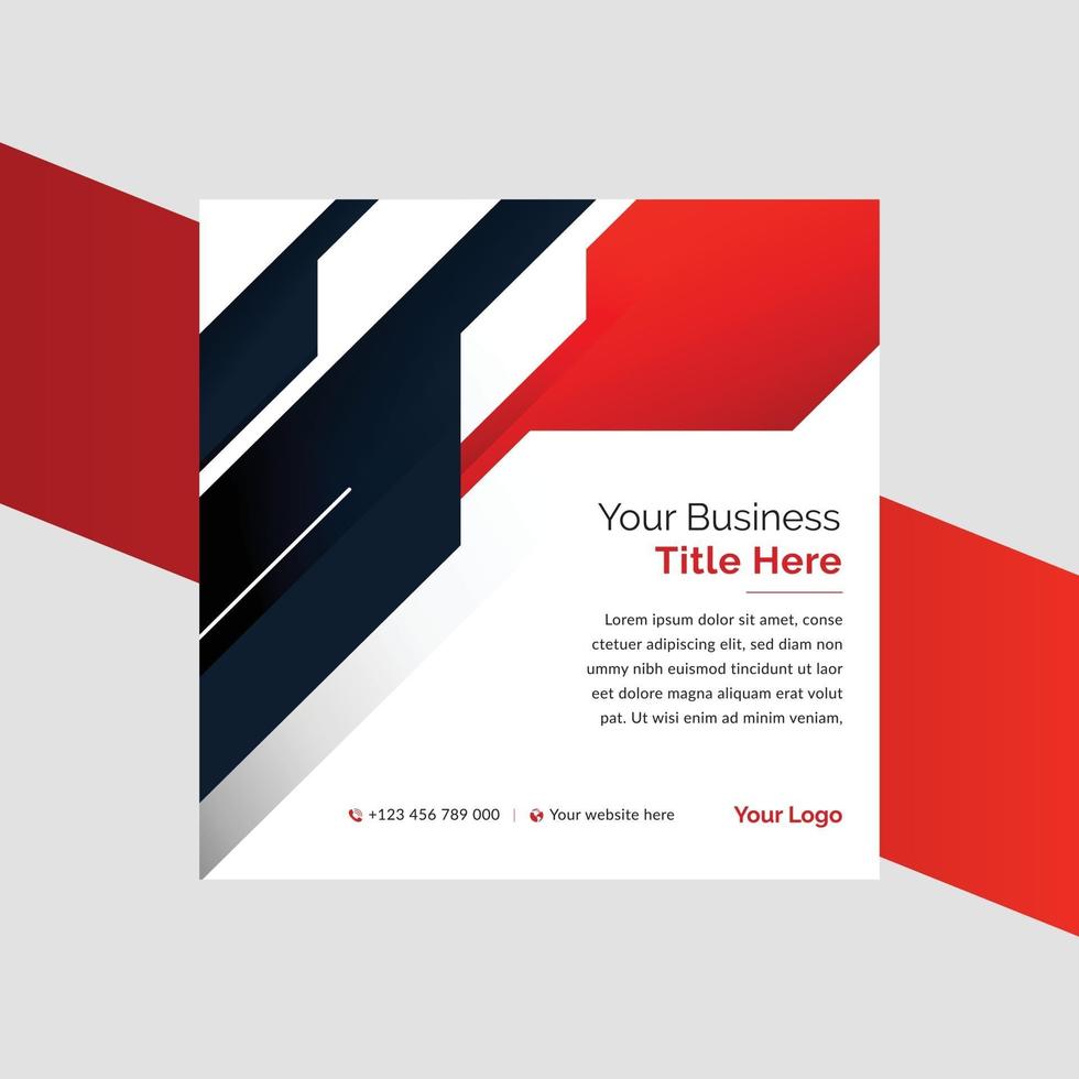 Red social media post template vector